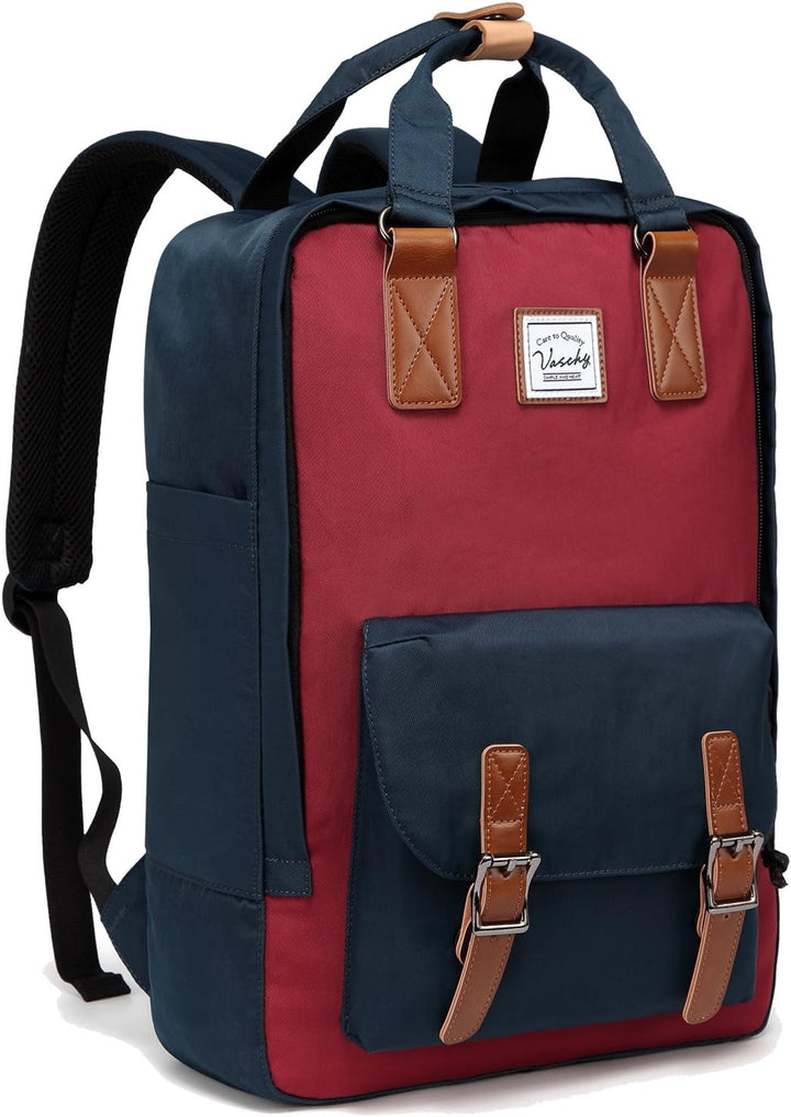 Classic vintage laptop backpack, water-resistant & organized, suitable for travel, work, or school.