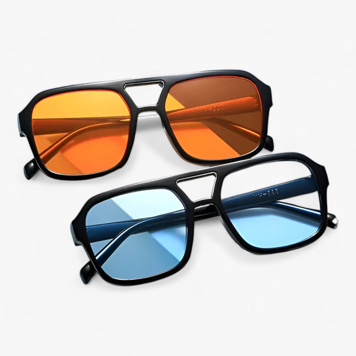 Versatile vintage oversized square sunglasses. Unisex black frames offer style & critical UV protection.