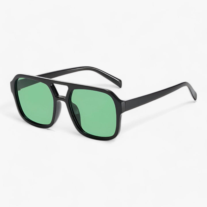Classic unisex vintage square sunglasses. Oversized black frames offer timeless style and excellent UV protection.
