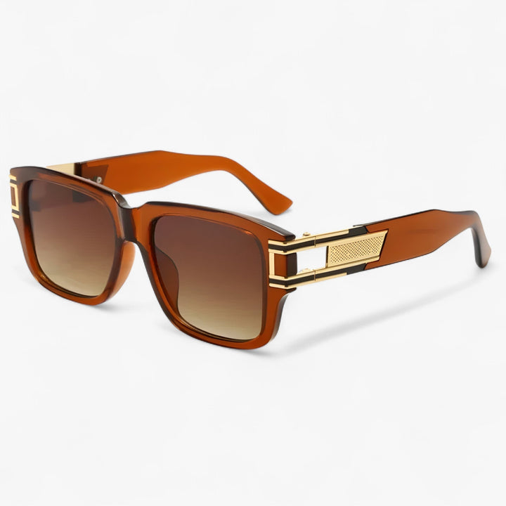 Classic plastic square frame sunglasses. Unisex vintage design with UV400 lenses. Retro eyewear fashion.