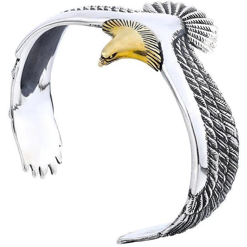 Gift-ready unisex eagle bracelet, adjustable copper jewelry with a strong vintage aesthetic, perfect for him or her.