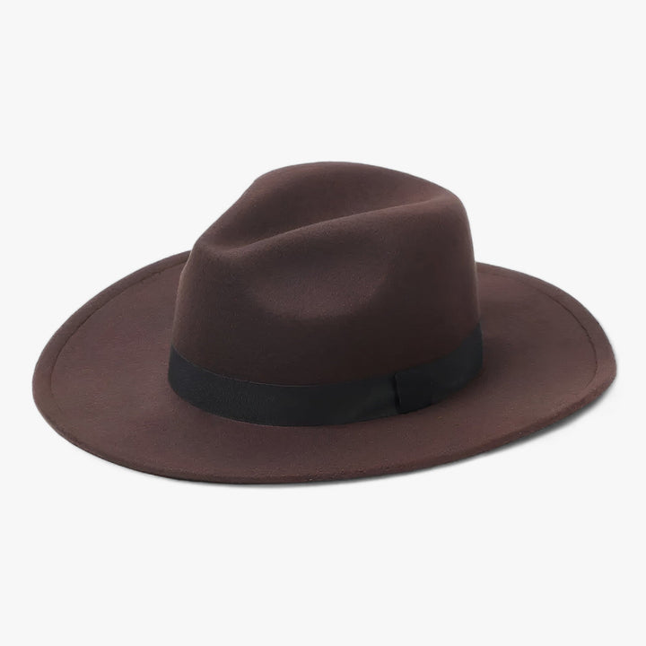Unisex Vintage Wool Fedora Hat in classic beige, perfect for autumn and winter style.