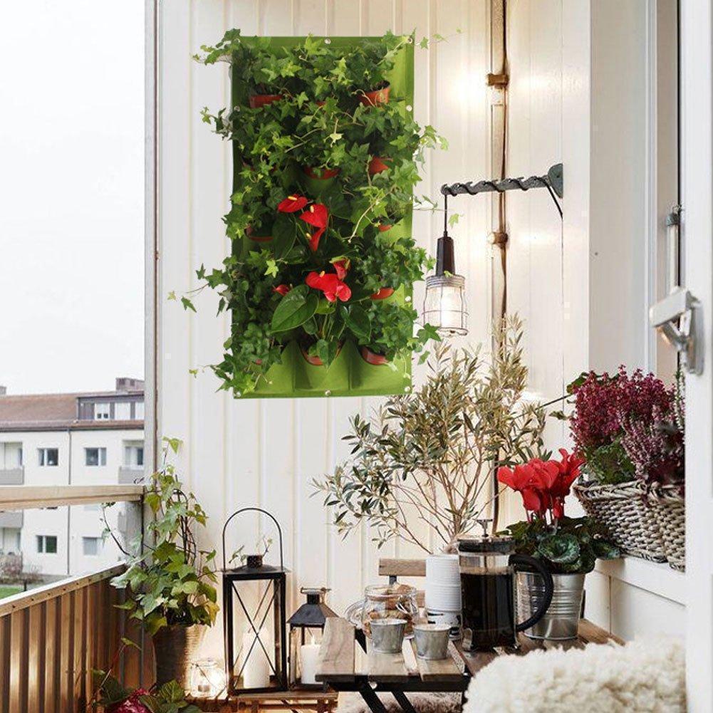 Unisex wall-mounted vertical garden planter bag, eco-friendly felt for home decor