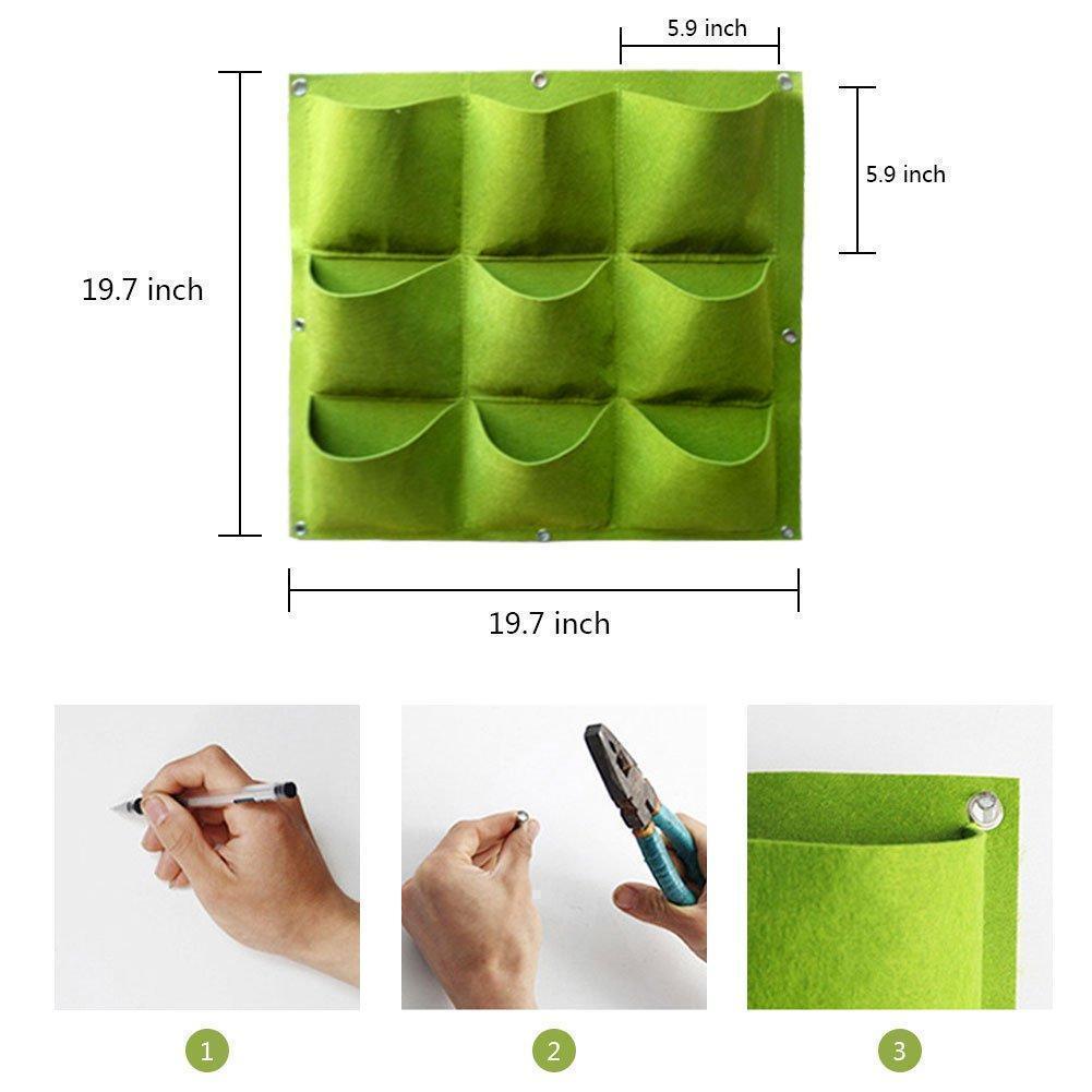 Eco-friendly vertical garden planter, multi-pocket felt bag for lush greenery