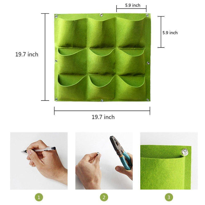 Eco-friendly vertical garden planter, multi-pocket felt bag for lush greenery