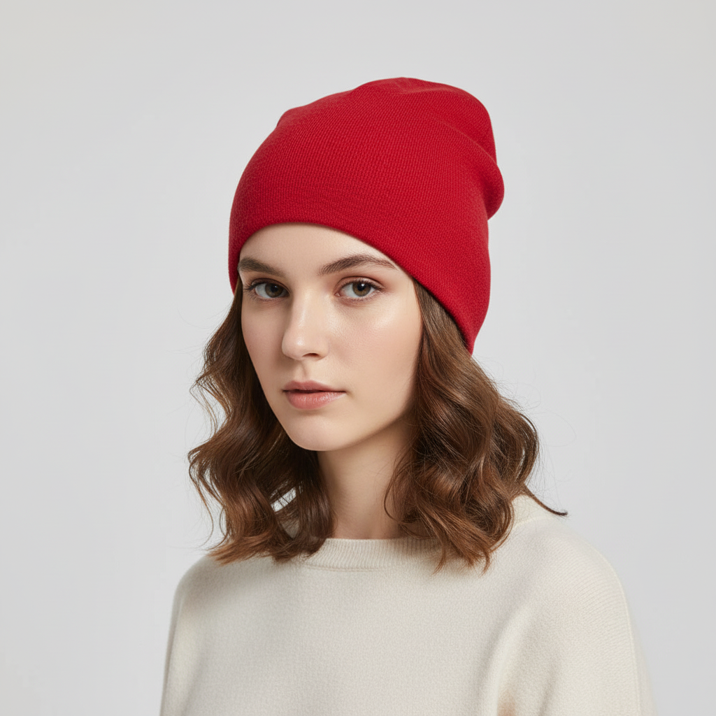 Comfortable unisex slouchy beanie hat, a warm winter accessory. Stylish headwear for both men & women in cold weather.