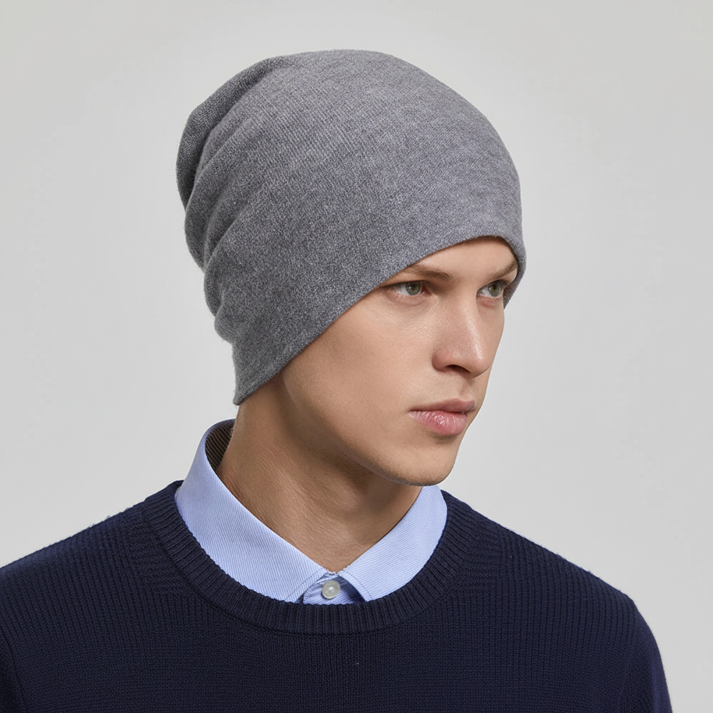 Versatile unisex slouchy beanie hat. A warm and stylish winter accessory, ideal headwear for any cold weather outfit.