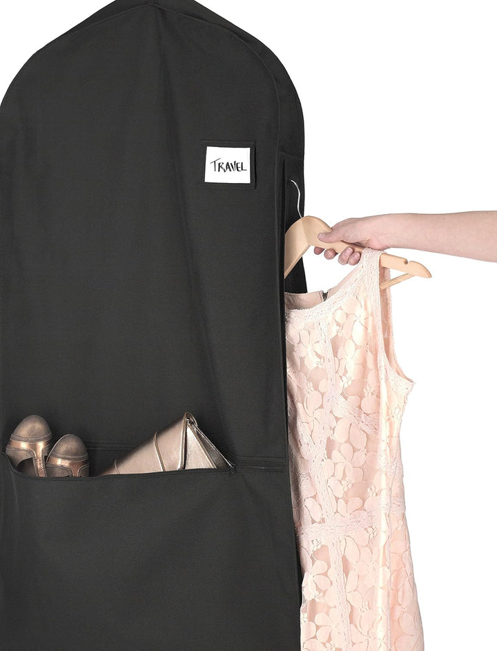 High-quality water-repellent garment bag with reliable zipper for superior clothing protection.