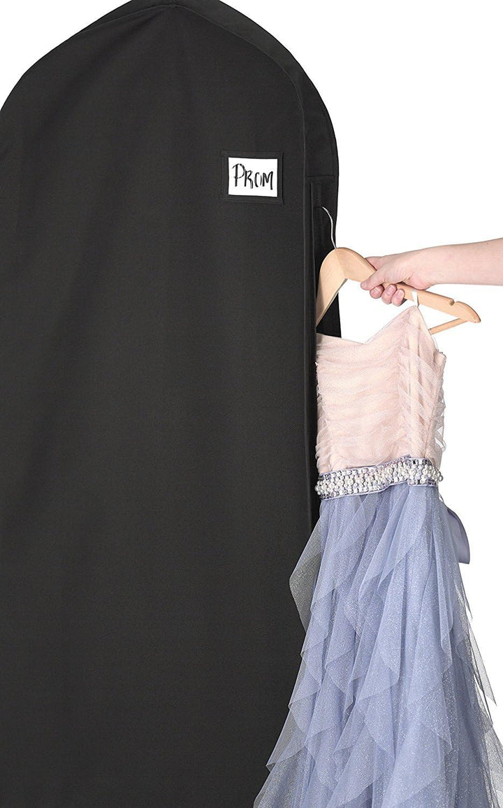 Stylish water-resistant garment luggage bag with an external pocket for ties, belts, or shoes.