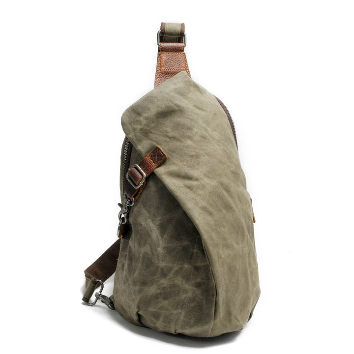 Durable canvas crossbody bag, water-resistant with a secure anti-theft pocket for valuables.