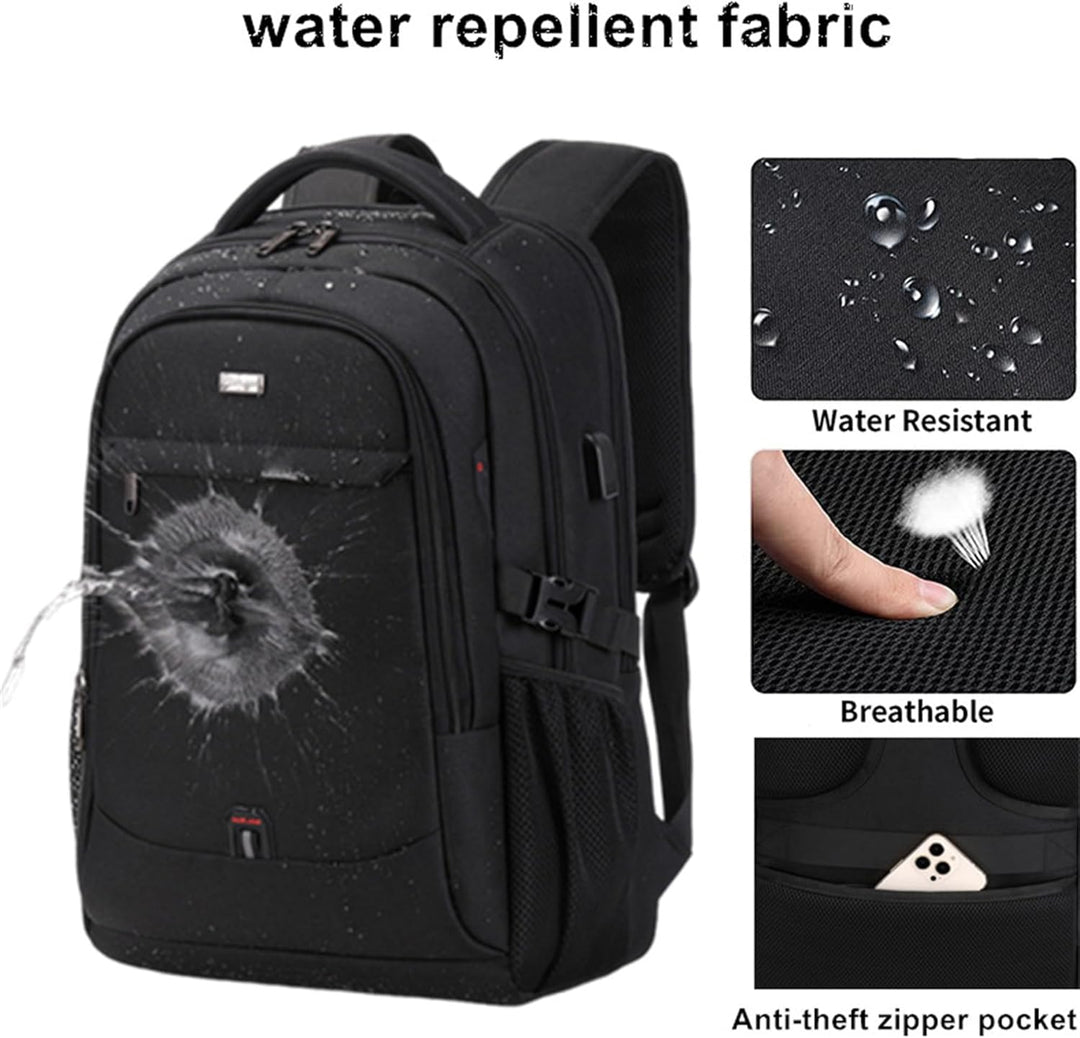 Padded unisex laptop & travel backpack, water-resistant & organized, comfortable for school, work & daily use.