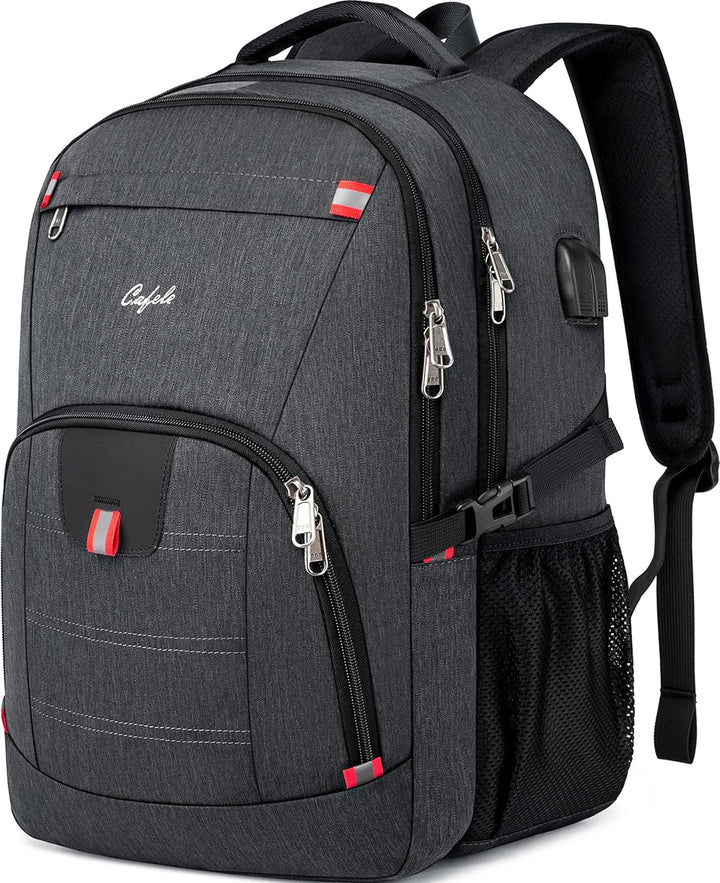 Anti-theft work backpack, water-resistant, with dedicated laptop compartment & USB.