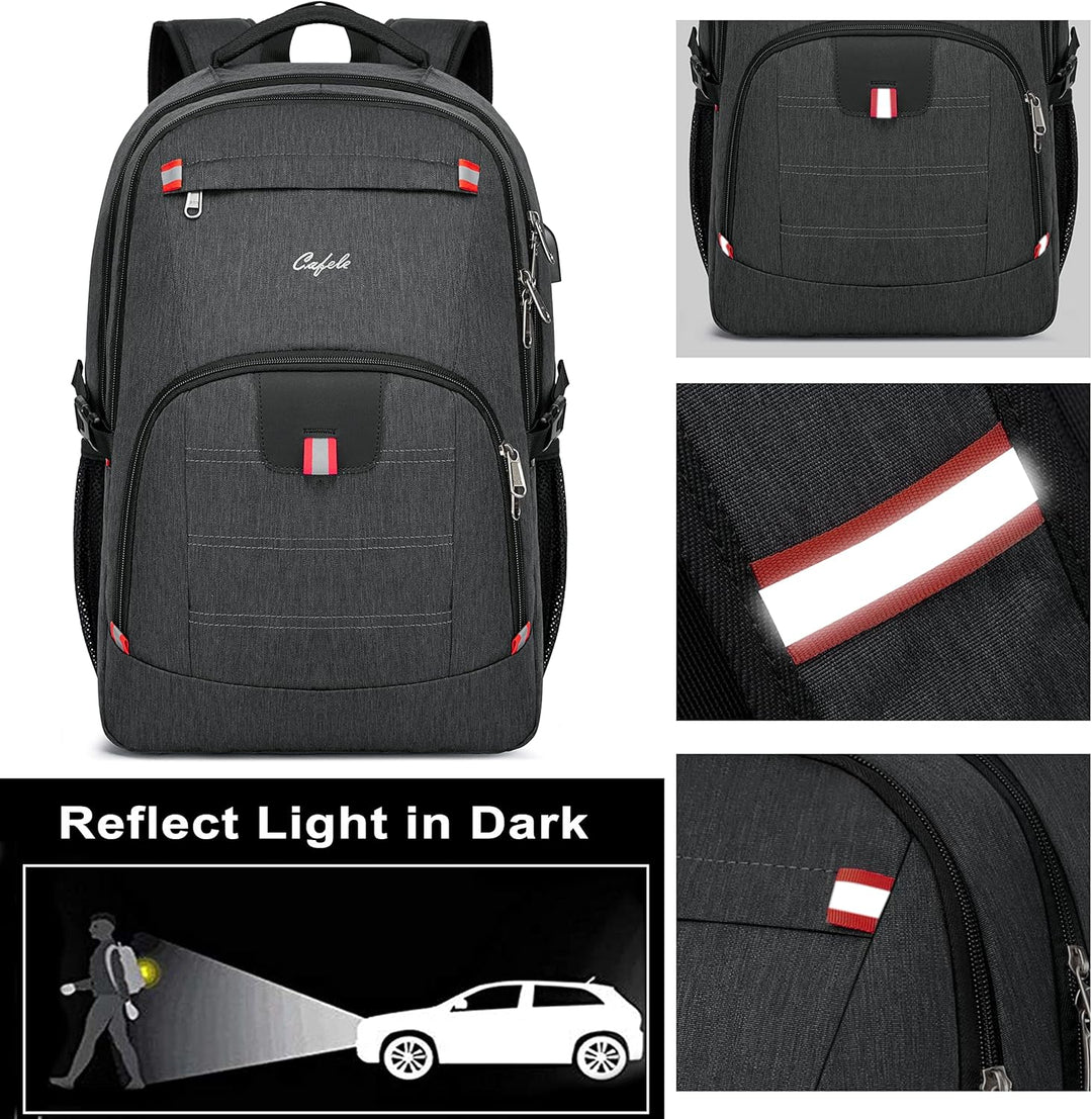 Unisex daily commute backpack, water-resistant, USB port, anti-theft technology.