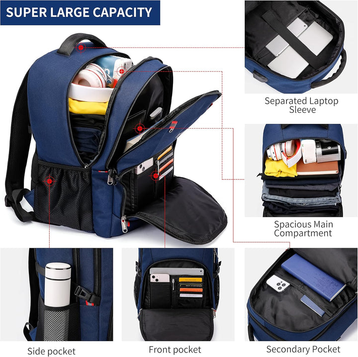 Modern unisex work backpack, water-resistant, USB ready & anti-theft design for laptops.