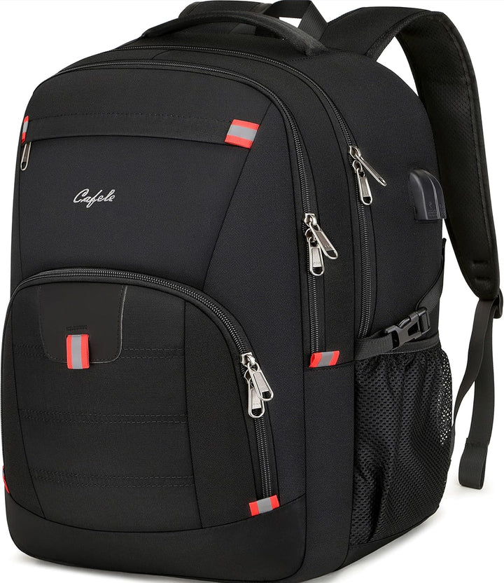 Functional unisex water-resistant backpack with anti-theft pockets & USB charging.