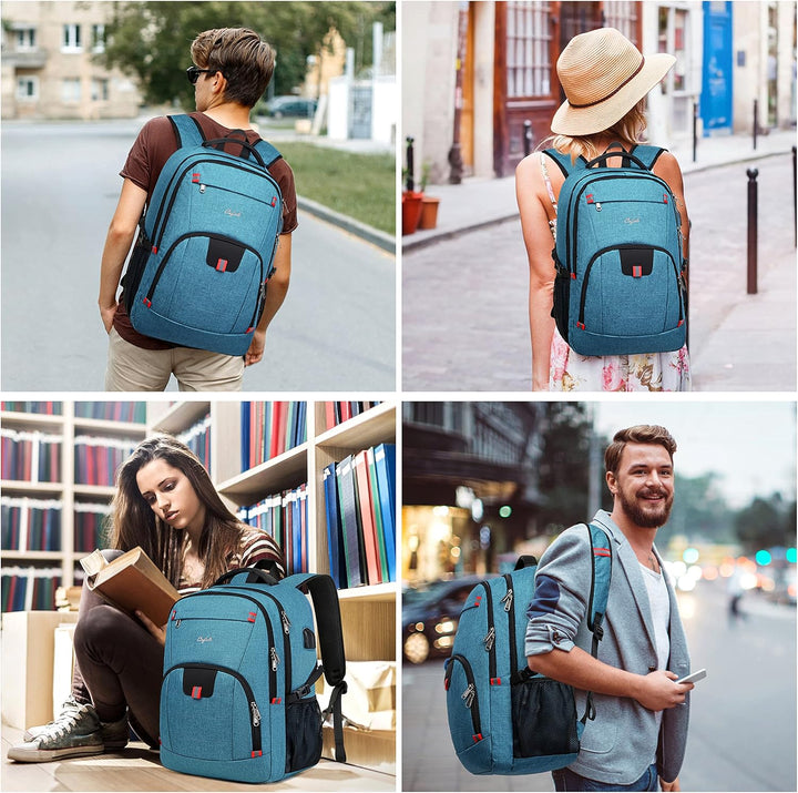 Sleek unisex laptop bag with anti-theft features, built-in USB port & RFID protection.