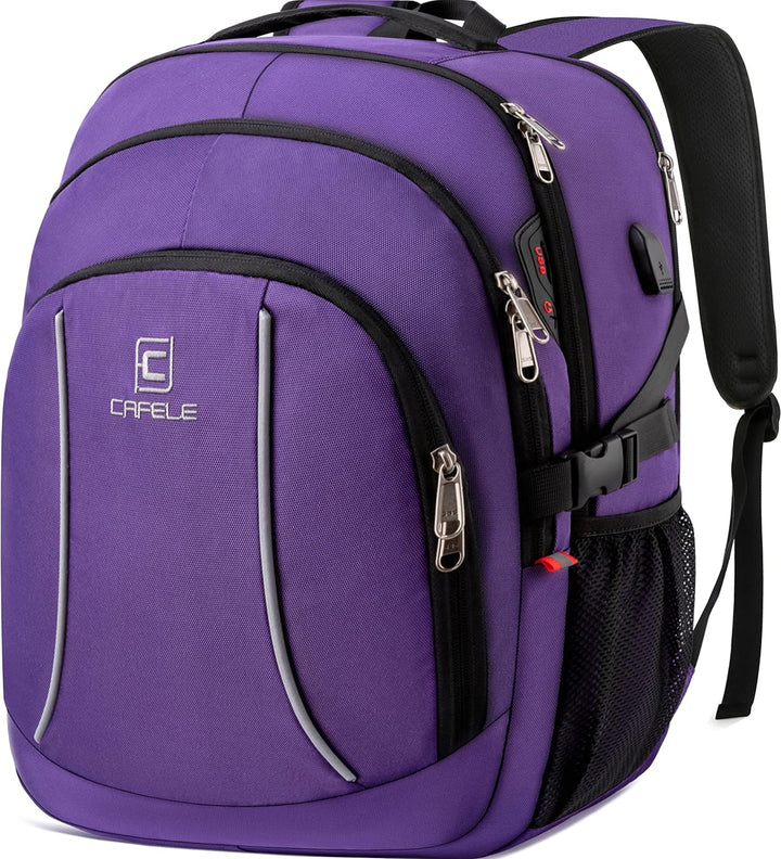 Durable water-resistant backpack for daily commute, RFID protected & USB ready.