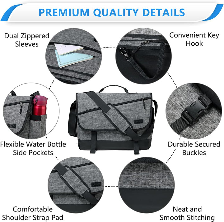Robust water-resistant WorkMate messenger bag for laptops & everyday carry.