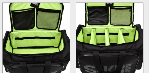 Travel bag with multi-compartment design for sneakers & gear. Water-resistant & durable for all trips.