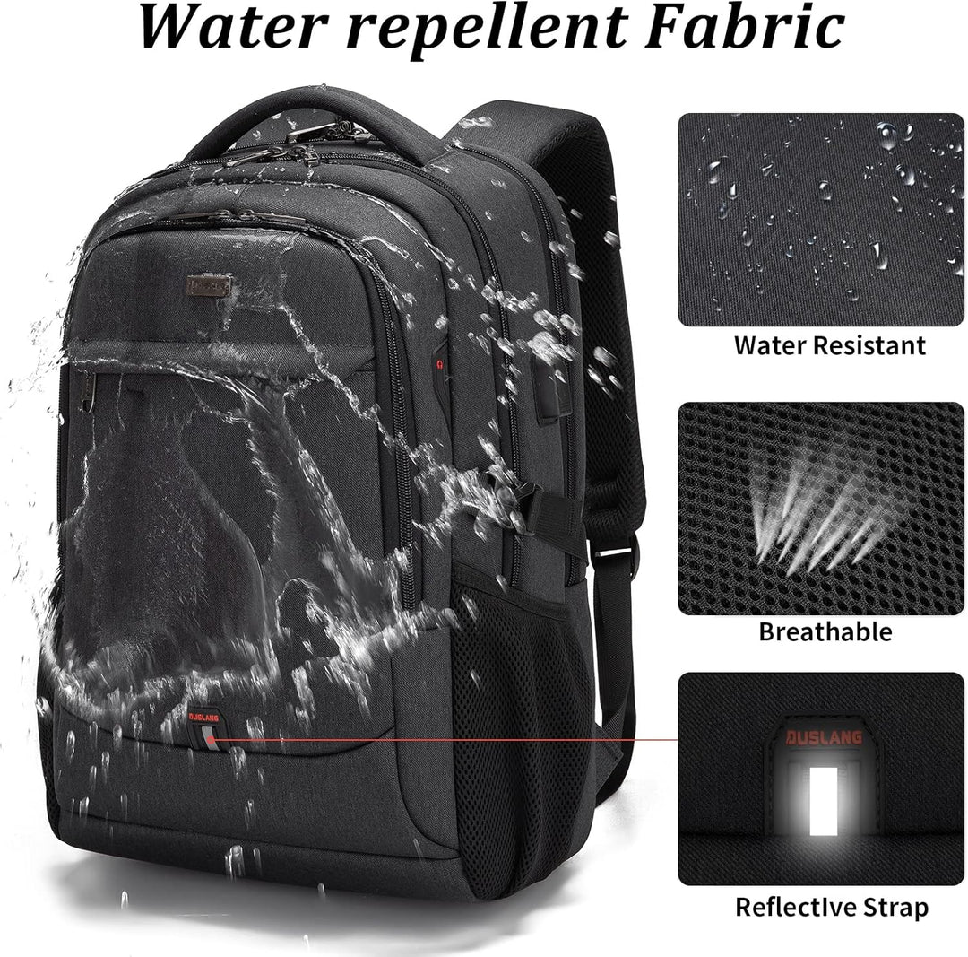 Student electronics backpack, water-resistant, with a convenient USB charging.