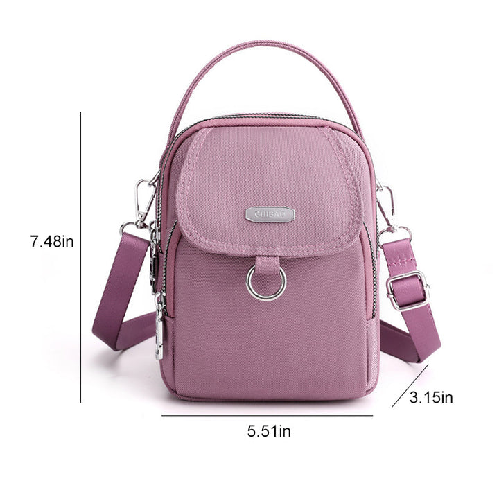 Functional waterproof crossbody bag, unisex, black, with organizational pockets for convenience