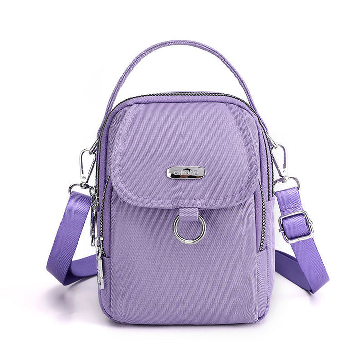 Sporty waterproof crossbody bag, unisex, black nylon, suitable for active lifestyles