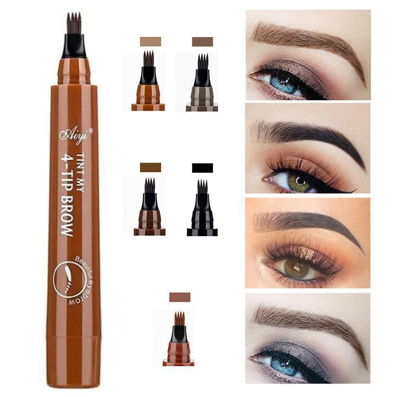 Unisex waterproof microblading effect eyebrow and beard pen for precise grooming