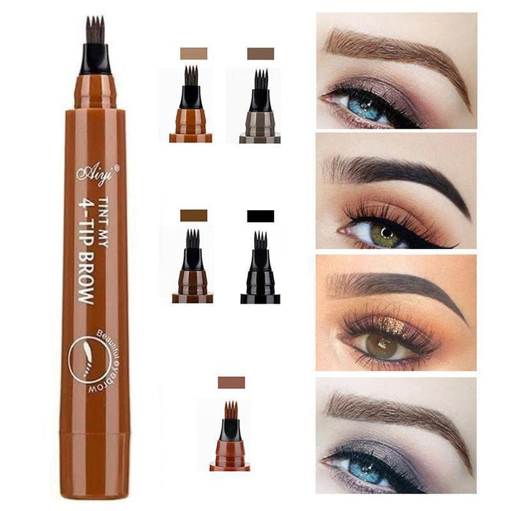 Unisex waterproof microblading effect eyebrow and beard pen for precise grooming