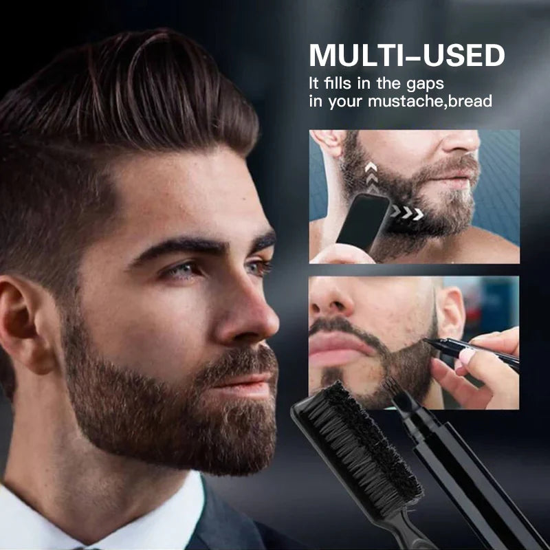 Before and after, showing improved eyebrow definition using the waterproof pen