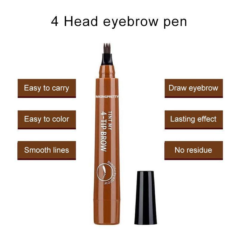 Hand holding waterproof eyebrow and beard filling pen for natural hair-like strokes