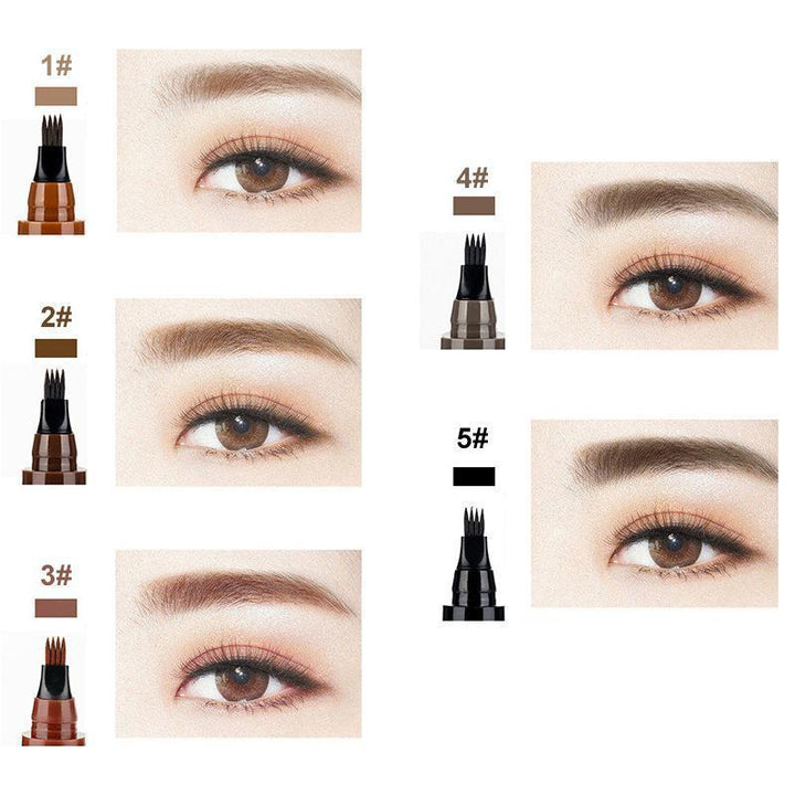 Woman applying waterproof eyebrow pen to define and enhance her brows naturally
