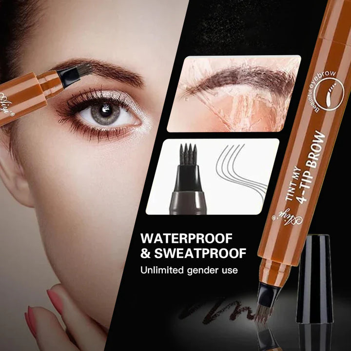 Detailed view of the cap and body of the waterproof eyebrow and beard filling pen