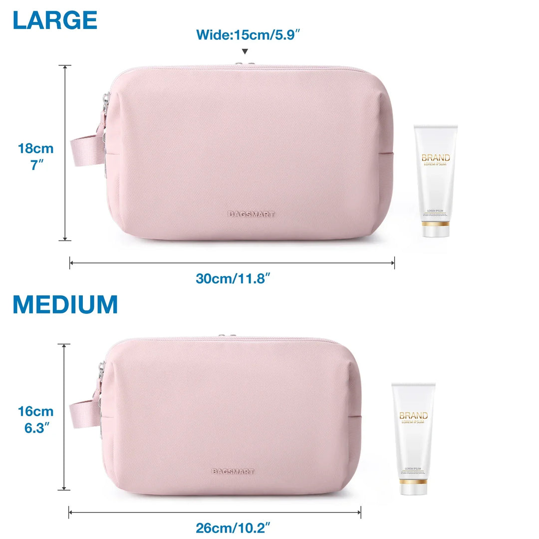 Compact & lightweight unisex cosmetic bag, perfect for organized makeup storage during travel.