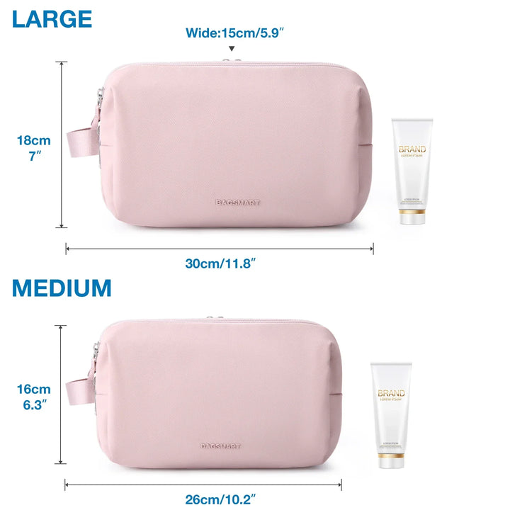 Compact & lightweight unisex cosmetic bag, perfect for organized makeup storage during travel.