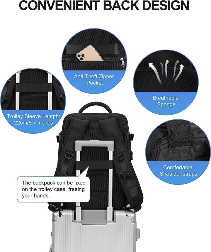 Stylish waterproof commuter bag with 14" laptop fit, USB port, & quick-access shoe compartment for daily use.
