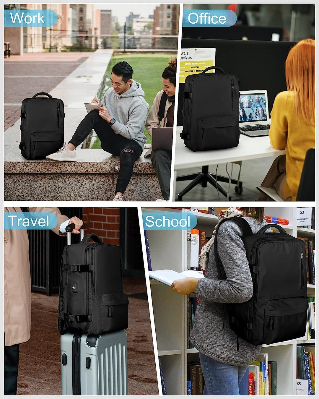 Durable waterproof hiking pack with shoe compartment, USB charging, & comfortable design for outdoor adventures.
