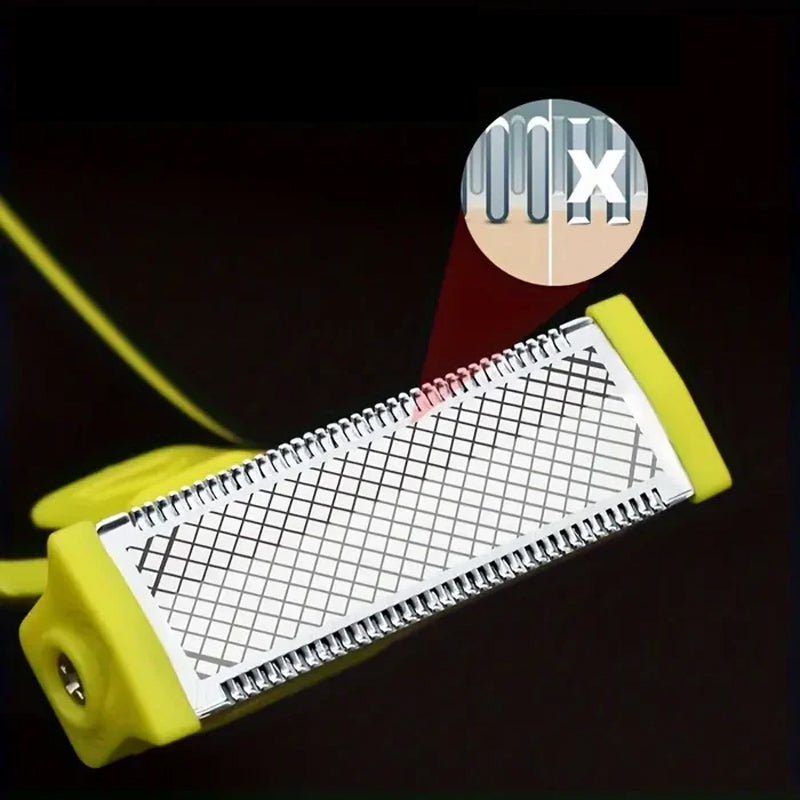 Rechargeable electric shaver with multiple attachments for various body hair lengths