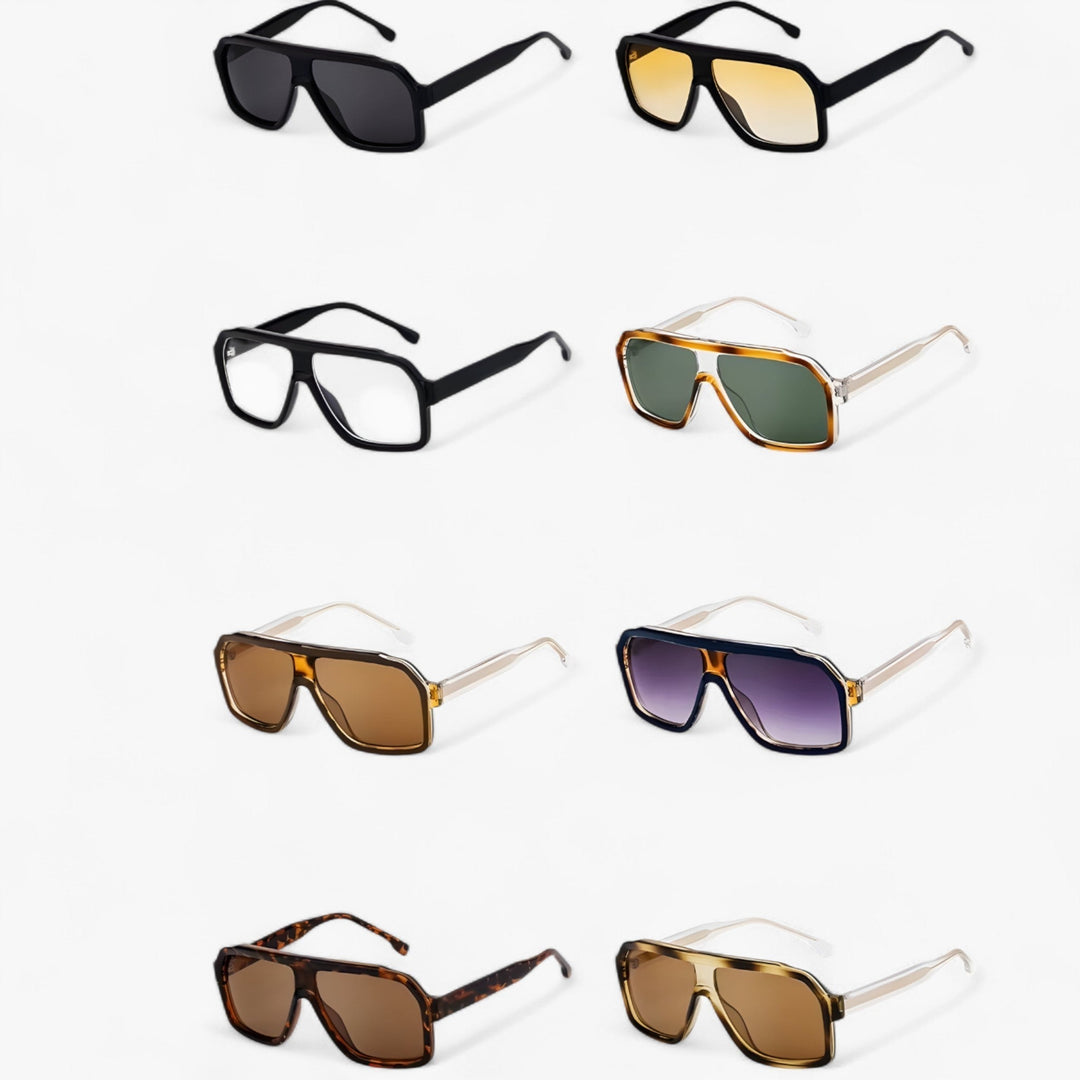 Black oversized punk sunglasses, windproof & fashionable. Unisex eyewear with UV400 protection, retro style.