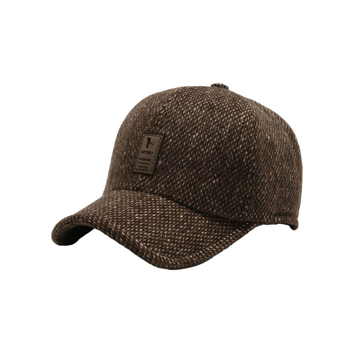 Unisex winter baseball cap being worn during a hike, grey, showing its functionality as an outdoor hat