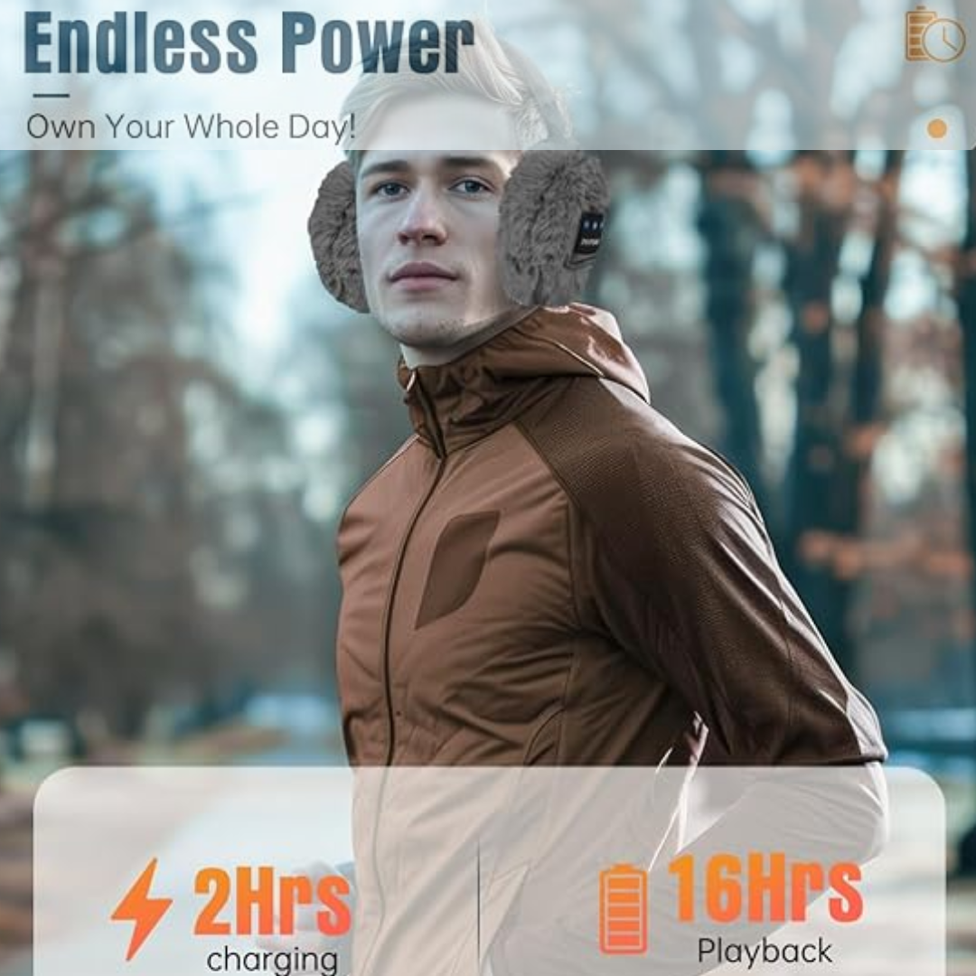Stylish unisex winter ear warmers with integrated Bluetooth headphones for warmth and audio.