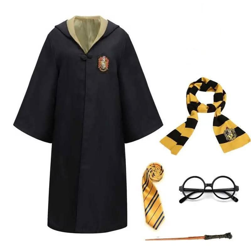 Unisex wizard robe & full costume set with a long cloak. Great for fantasy dress-up, Halloween, or cosplay events.