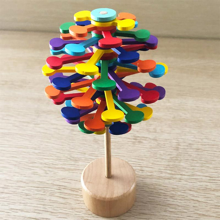 Ergonomic wooden Fibonacci stress relief toy, pleasant to hold and fidget with, sensory