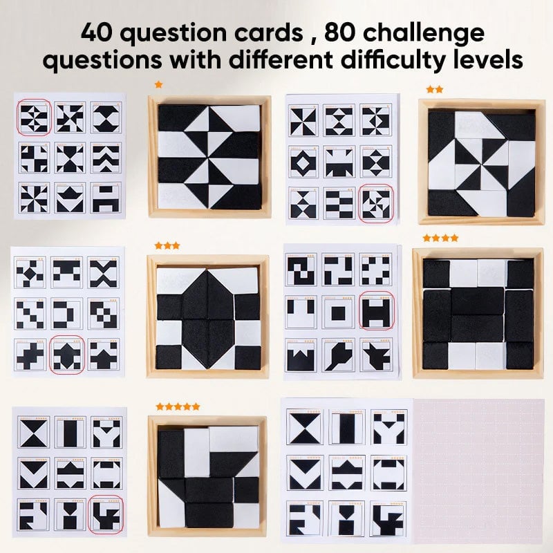 Unisex wooden block puzzle, different geometric shapes, an engaging educational gift idea