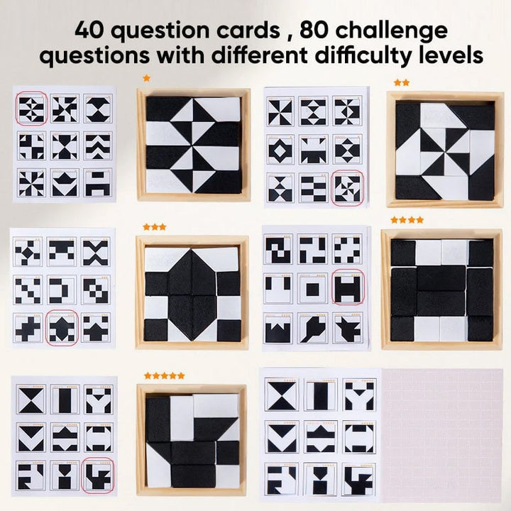 Unisex wooden block puzzle, different geometric shapes, an engaging educational gift idea