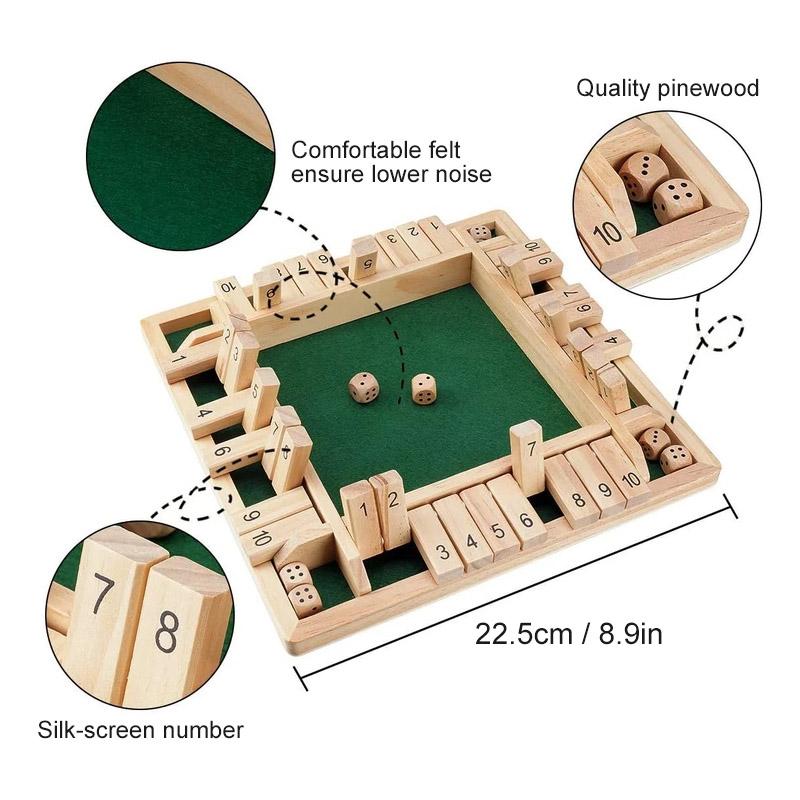 Complete set of unisex wooden math game, dice, and instructions, a fantastic gift idea
