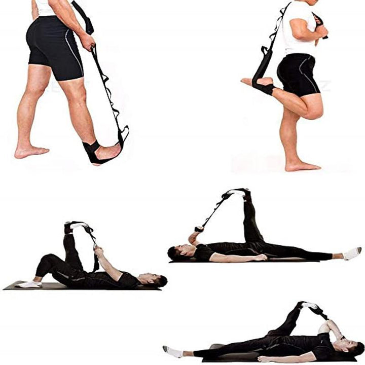 Unisex training strap designed for deep stretching & yoga poses; enhances flexibility & recovery