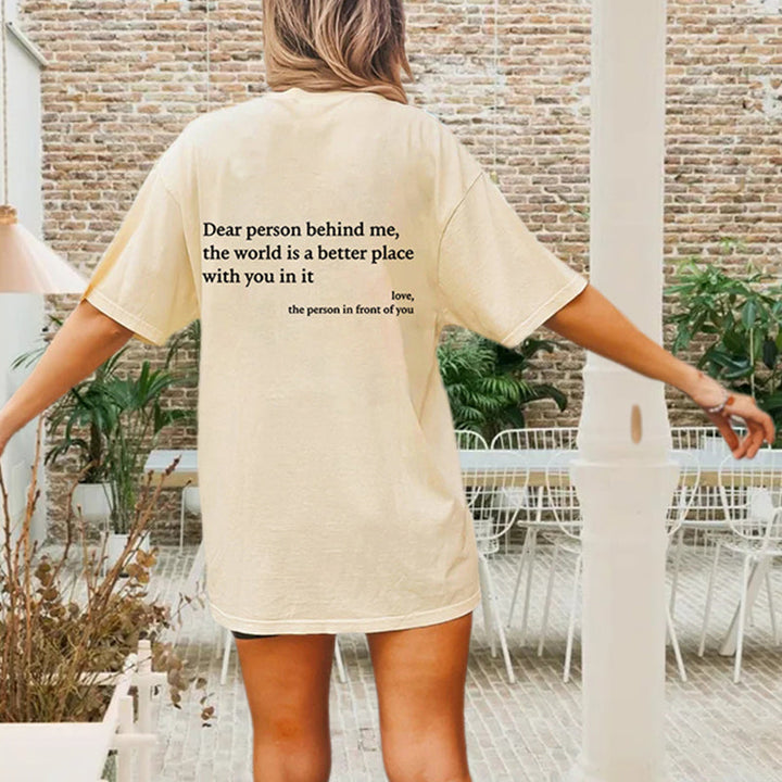 Unisex 'You Are Enough' t-shirt styled casually with jeans, comfort wear for everyday.