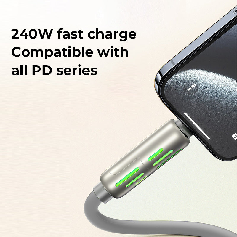 Four-in-one universal USB C fast charger cable, 240W, suitable for various phone accessories.