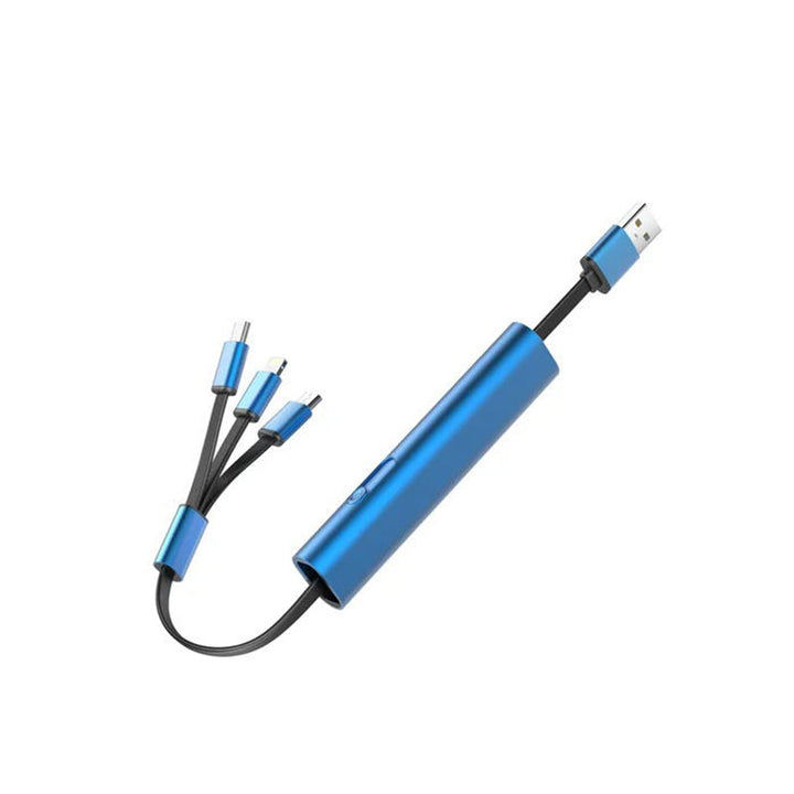 Detail shot of the Micro USB connector on the universal 3-in-1 fast charging cable.