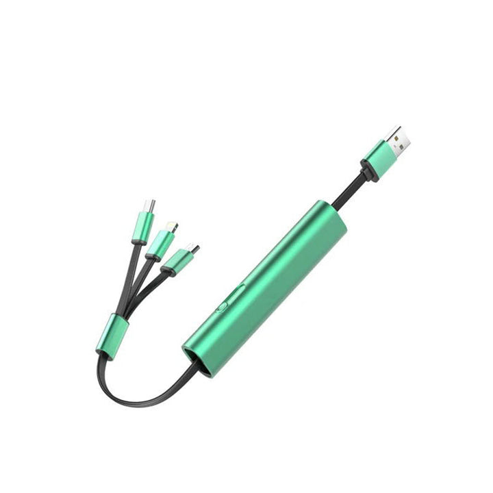 Detail shot of the Apple compatible connector on the universal 3-in-1 fast charging cable.